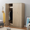 Modern Matt Oak 3 door triple wardrobe with shelves rail.Slow-clos