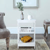 White End Side Table Sofa Table 3 Tiers Storage Shelves for Living Room Bedroom