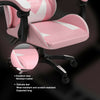 Pink Racing Gaming Chair Game Computer Office Leather Swivel Recliner Executive