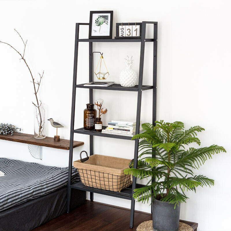 4 Tier Storage Shelves Ladder Bookshelf Flower Plant Rack Stand Industrial Shelf