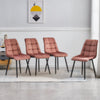 2× Modern Kitchen Dining Chairs Velvet Padded Seat Office Living Room Chair Set