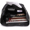 Black PU LeatherTravel Bag Backpack Shoulder School Bag Handbag Girls