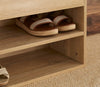 Malmo Compact Oak Wooden 2 Tier Shoe Storage Cabinet Shelf Rack Stand Grey Lid