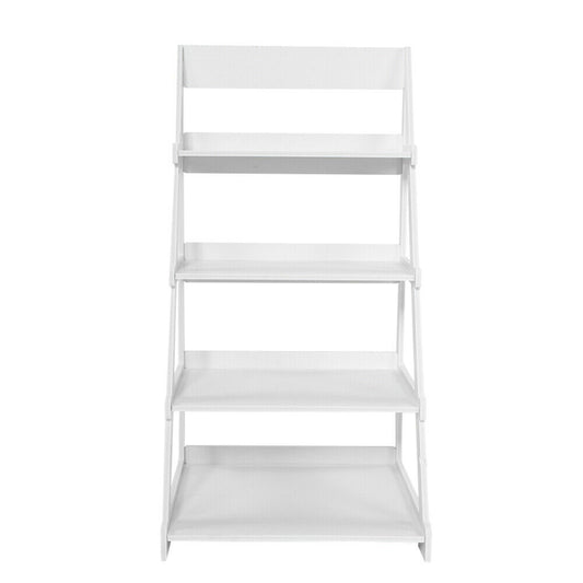 4 Tier Ladder Shelf Storage Shelving Unit Bookcase Rack Shelves Display Stand UK