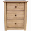 Bedside Chest 3 Drawer Solid Waxed Pine Rustic Bedroom Storage Unit