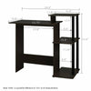 Home Office Wooden Study Desk with 3 Shelves - Brown and Black Finish