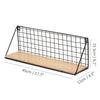 2Pack Vintage Industrial Wall Shelf Metal Wire Wood Rack Storage Display Unit UK