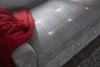 Ottoman Window Seat Diamante Grey Chenille Fabric Toy Bedding Storage Box