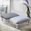 Plush Velvet Foot Rest Pouffe Stool Padded Seat Kid Chair Chrome Queen Anne Legs