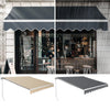2.5x2m Retractable Patio Awning Manual Outdoor Garden Canopy Sun Shade Shelter