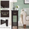 2-Tier End Table W/ Drawer & Double Shelves Narrow Tiered Nightstand for Bedroom