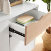 White & Oak Effect Small Sideboard Living Room Home Decor 3 Drawer