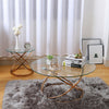 Modern S/Large Round Glass Coffee Table Sofa Side Table Corner End Table Chromed