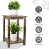 Bamboo Plant Flower Stand Sofa Side End Table Living Room Bonsais Display Decor