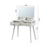 Modern 2 Drawers Dressing Table w/Rectangle Mirror Makeup Dresser Desk White UK