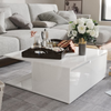 Black High Gloss Coffee Table with Storage Contemporary Living Room Furniture