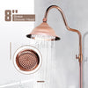 Luxury Elegant Rose Gold Round Brass Shower Spray Head 8 inch Bathroom Rainfall
