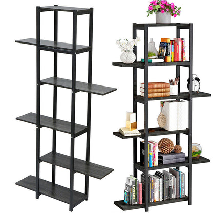 6 Tier Modern Bookshelf Storage Shelf Ladder Stand Bookcase Plant Display Unit