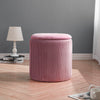 Storage Ottoman Stool Round Velvet Padded Dressing Table Vanity Stool Footstool