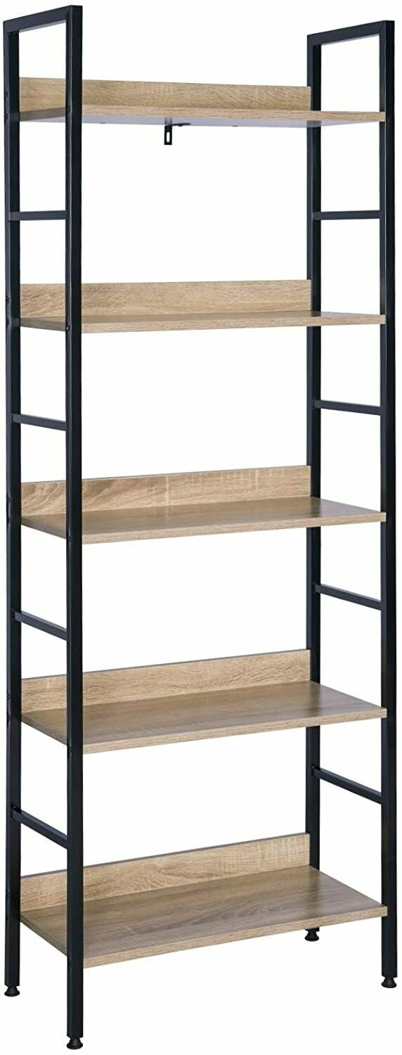 5Tier Ladder wood Shelf Storage Shelving Unit Bookcase Corner Rack Display Stand
