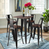 Vintage Industrial Metal Bar Table and 2/4 Stool Chairs Breakfast Kitchen Bistro