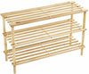 WOODEN SLATED SHOE RACK STAND HOLDER ORGANIZER LIGHT WEIGHT 2 / 3 / 4 TIER