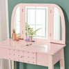 Wooden Vanity Dressing Table Sets with LED Light Mirror and Stool Make Up Desk