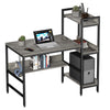 Industrial 120cm Computer Desk w/ Shelves and Computer Tower, Writing Table