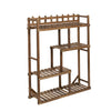 4 Tier Sturdy Wooden Plant Stand Indoor Outdoor Creative Plant Shelf Holder Rack