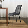 2pcs Dining Chairs Set Velvet Cushion Soft Padded Metal Legs Restaurant Chair