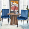 Set of 2 Dining Chairs Velvet Padded Seat Metal Legs High Back Chairs Kitchen UK