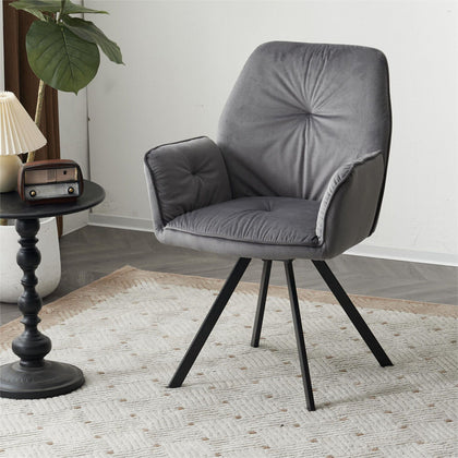 360°Swivel Accent Chair Upholstered Armchair Dining Chair Home Office Desk Chair
