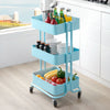3 Tier Kitchen Trolley Cart Slim Rolling Cart Shelf Utility Storage Organizer
