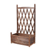 Garden Wooden Planter Box with Trellis Lattice Vegetables Flower Herb Raised Bed