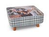 Large Footstool Luxury Upholstered Fabric Foot Rest Ottoman Decor with Legs
