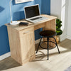 White Black Oak Desk 1 Drawer 1 Door Compact Computer Workstation Home Office