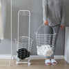 2/3 Tier Metal Wire Washing Laundry Basket Rolling Cart Hamper Clothes Storage