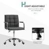 Mid Back Home Office Chair Swivel Salon Stool with Arm, Wheel, Grey