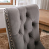 Set of 2 Velvet Dining Chairs High Back Wooden Legs for Home Dining Room Kitchen
