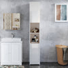 Mondeer Tall Bathroom Cabinet Slim Cabinet w/ 2 High Gloss Doors 6 Shelves White