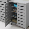 2 Door Shoe Cabinet Stand Rack Storage Cupboard Sideboard Console Hall Unit Grey