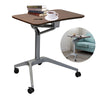 Mobile Rolling Laptop Computer Desk Adjustable Height Bedside Table Home Office