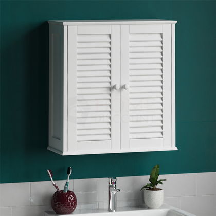 2 Door Wall Mounted Bathroom Storage Cabinet, White
