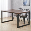 Rustic Vintage Industrial Wooden Dining Table Desk w/ Metal Black Legs Furniture