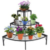 3-Tier Plant Stand Quarter Round Flower Pot Rack Corner Garden Shelf Stair-Step