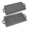 Non Stick Reversible Cast Iron Griddle Plate Grill Fry Pan BBQ Hob 50x23cm new