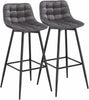 2 x Barstool Breakfast stool Metal+Velvet Counter Bar Chair Faux Bar Stool