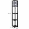 Modern Shelf Floor Lamp Light with 4-tier Open Storage Shelves Wooden Home Unit