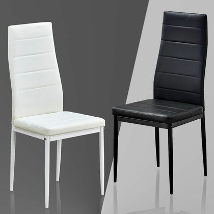 4/6PC Dining Chairs High Back Faux Leather Padded Seat Dining Room Furniture