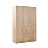 3 Door 3 Drawer Wardrobe Oak Triple Wardrobe Bedroom Furniture Hanging Rail UK